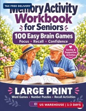 Memory Activity Workbook for Seniors: 100 Easy Brain Games to Improve Memory, Bo picture