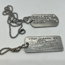 Vintage WWII Period Fort Knox, KY. M26 Tank Engraved & Dog Tag picture