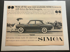 1959 Chrysler Simca Aronde Etoile - Vintage Original Print Ad  READY FOR FRAMING picture