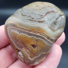 4.34 OZ RARE UNIQUE GREEN COLORS WATERWASHED PEELER LAKE SUPERIOR AGATE GEMSTONE picture