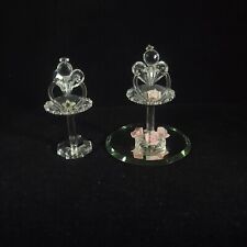 Swarovski ZOO Crystal SET of 2  Ballerina Dancer Figurines 2 inches and 1 Mirror picture