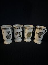 Lot of 4 Royal Tara Bone China Book of Kells Footed Irish Coffee/ Tea mugs picture