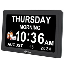 Soobest Dementia Clocks for Seniors, 7” Digital Date Clock Large 7" Black picture