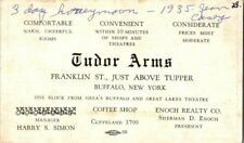 Vintage Business Card Tudor Arms Bar Lounge Buffalo New York Map Allied Printing picture