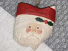 Vintage James Haddon OHIO Santa  ornament * Hand carved and Hand painted picture