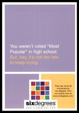 Postcard AD SixDegrees Social Network Advert picture
