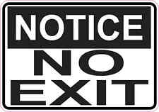 5 x 3.5 Notice No Exit Magnet Magnetic Decal Signs Magnets Business Door Sign picture