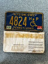 Pennsylvania Handicap License Plate ~1994 4824 Wheelchair Keystone State VTG picture