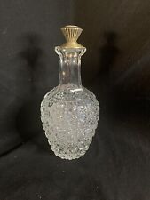 RARE Vintage Clear Pressed Glass Decanter With Stopper 9” picture