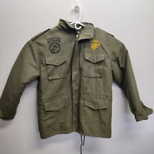 Rothco M-65 Hooded Field Jacket W/Liner Green Men's Size XL Vietnam USMC Patch picture