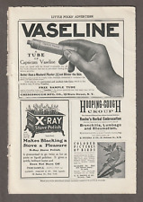 Vintage 1906 VASELINE TUBE Magazine AD~X-RAY Stove Polish~G.P BROWN BIRD PICTURE picture