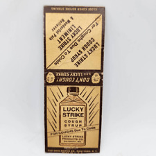 Vintage Bobtail Matchcover Lucky Strike Cough Syrup Salisbury Maryland Cold Medi picture