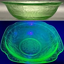 Federal Glass Uranium Glass Madrid Salad Bowl 1932-1939 Made in USA 8