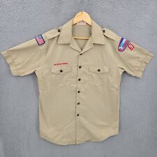 Vintage Boy Scouts Of America Uniform Shirt Mens Large Beige New Jersey picture