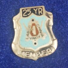 Vtg Sterling Silver UBC Union Pin Labor Omnia Vincit Brotherhood Of Carpenters picture