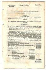 1838 Comte. Ways & Means:  Unexpended Balances Of Appropriations 1837 picture
