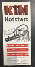 KIM HOTSTART VINTAGE FOLD OUT BROCHURE-MOTOR PRE HEATER/DIESEL AND GAS ENGINES picture