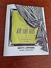 Vintage 40s 1940s Kay Saks Suits ~ Best Apparel, Seattle Fold out Brochure picture