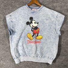 VINTAGE Disneyland Mickey Mouse Acid Wash Blue Sweatshirt Crewneck One Size USA picture