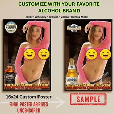 Sexy Pinup Girl Custom Alcohol Poster Any Beer Whiskey Tequila Vodka Brand # 287 picture