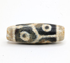 Antique-Style Fire-Puja Effect Longevity Dzi Bead Tibetan Protection Amulet picture