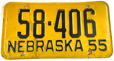 Nebraska 1955 Old License Plate Tag Man Cave Vintage Nance Co Collector picture