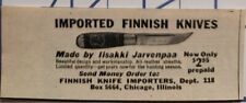 Imported Finnish Knives by Iisakki Jarvenpaa Vintage Print Ad 1948 picture