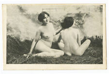 c 1903 French Risque Nude LADY PAIR photogravure photo postcard picture
