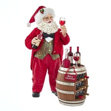 Kurt S. Adler Fabriché Wine Tasting Santa Figurine, 10.5in Multi Color, 1 Set picture