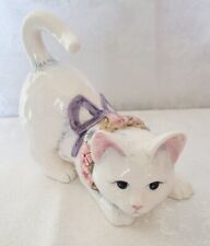 Vintage Lefton Ceramic White Persian Cat Figurine 7