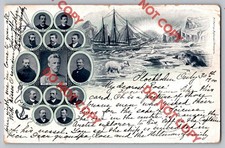 RARE c1900 Fridtjof Nansen Arctic Expedition Fram Crew Polar Exploration UDB picture