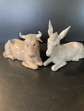 NAO BY LLADRO 0F SPAIN - NATIVITY ANIMALS - COW & DONKEY - 1981 picture