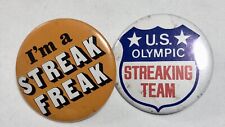 Vintage 70s Streaking Pinbacks Buttons NOS picture