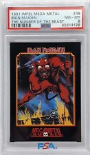 IRON MAIDEN Number of the Beast 1991 Impel Mega Metal #38 Rock Cards PSA 8 picture