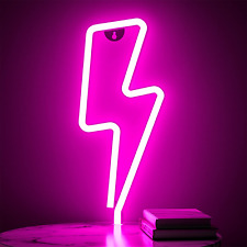 Neon Sign Lightning Bolt Light Sign for Wall Decor, Battery or USB Powered Led picture