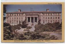 AGRICULTURAL HALL~UNIVERSITY OF WISCONSIN~MADISON~1950 POSTCARD abc picture