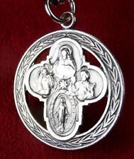 WWII Catholic Chaplain's Victory Wreath Sterling dog tag Chain Miraculous Medal picture