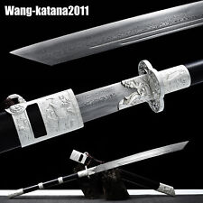 Folded Steel Kangxi 康熙 Chinese Emperor Ebony Broadsword Dao 刀 Handmade Sword picture