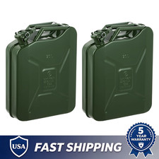 2Pcs 5Gallon 20L Jerry Can Metal Steel Tank Military Style Storage Gas Can Green picture