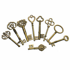 9pcs Vintage Skeleton Keys Charm Set Royal Key in Antique Bronze for Pendant DIY picture