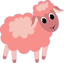 5in x 5in Right Facing Pink Die Cut Sheep Sticker picture