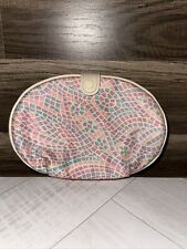 Vintage Avon 1987 Pastel Mosaic Jewelry Roll and Makeup Case picture