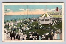 Ocean View VA-Virginia, Sunday Crowd, Antique, Vintage c1918 Souvenir Postcard picture