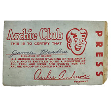 Vintage Archie Fan Club Card Press 1970's 1980's picture