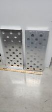 LOT OF 2 DELTA AIRLINE ALUMINUM GALLEY TRAYS W/ END HANDLES & SIDE CUTOUTS picture
