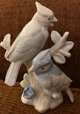Vintage Blue & White BIRDs  Figurine with Branches Blue Flower - Taiwan picture