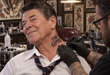 Ronald Reagan Presidential Neck Tattoo 13"x19" Photo picture