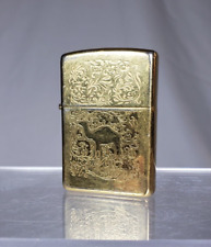 VINTAGE 1996 CAMEL 2-SIDED GOLD PLATED ZIPPO LIGHTER picture
