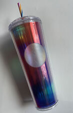 Starbucks Summer 2021 Kaleidoscope Cold Cup Tumbler Rainbow Straw New Scratch ❗️ picture