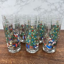 Vintage 1988 AHC Anchor Hocking Holiday Christmas Highball Glasses Set of 12 picture